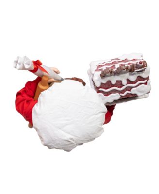 10.5-Inch Fabrich&eacute; Chef Santa Decorating Gingerbread House