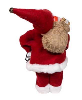 12" Standing Christmas Santa with Sack and Lantern