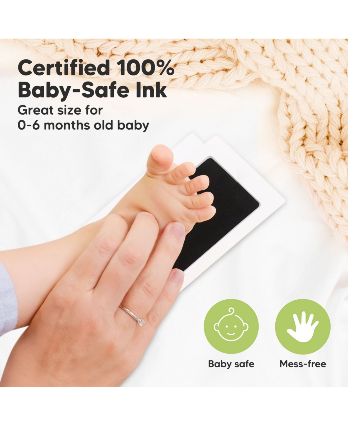 KeaBabies 1pk Inkless Ink Pad for Baby Hand and Footprint Kit, Clean Touch Dog Paw, Dog Nose Print Kit, Baby & Pet Safe