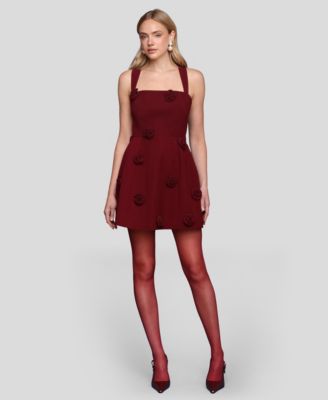 Women's Rosette Fit & Flare Mini Dress