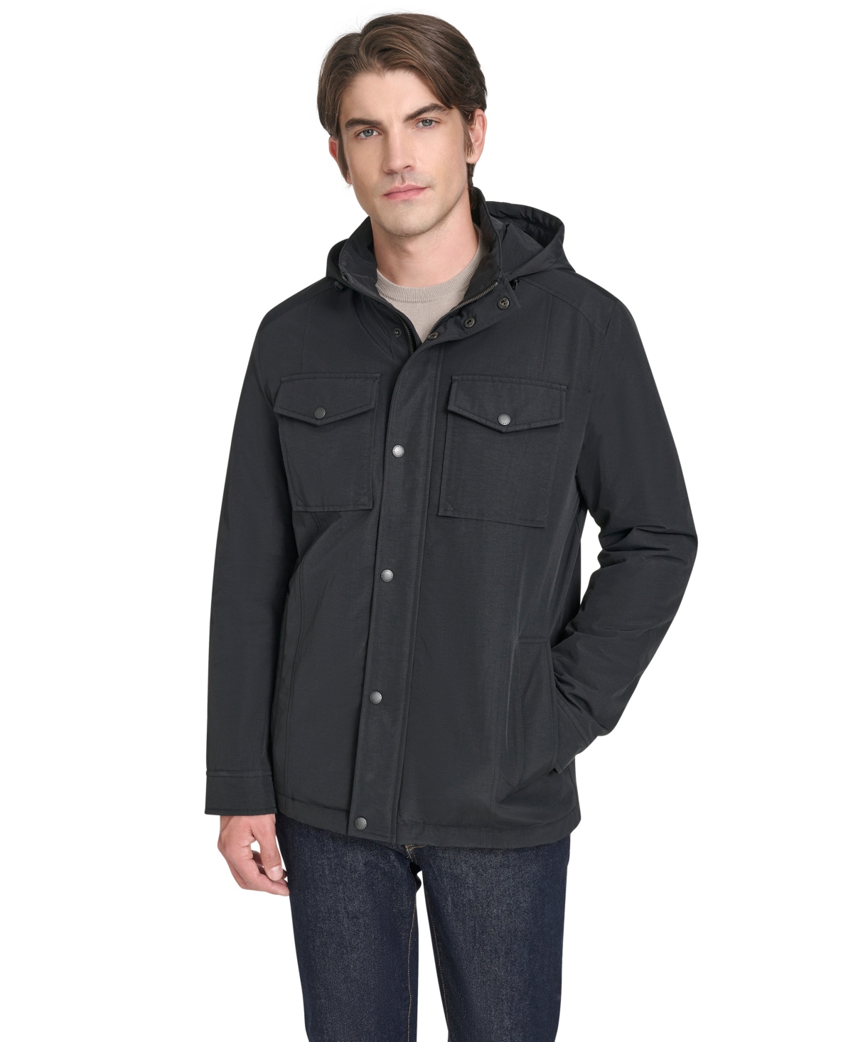 Cole Haan Men's Cotton-touch Nylon Field Jacket In Black
