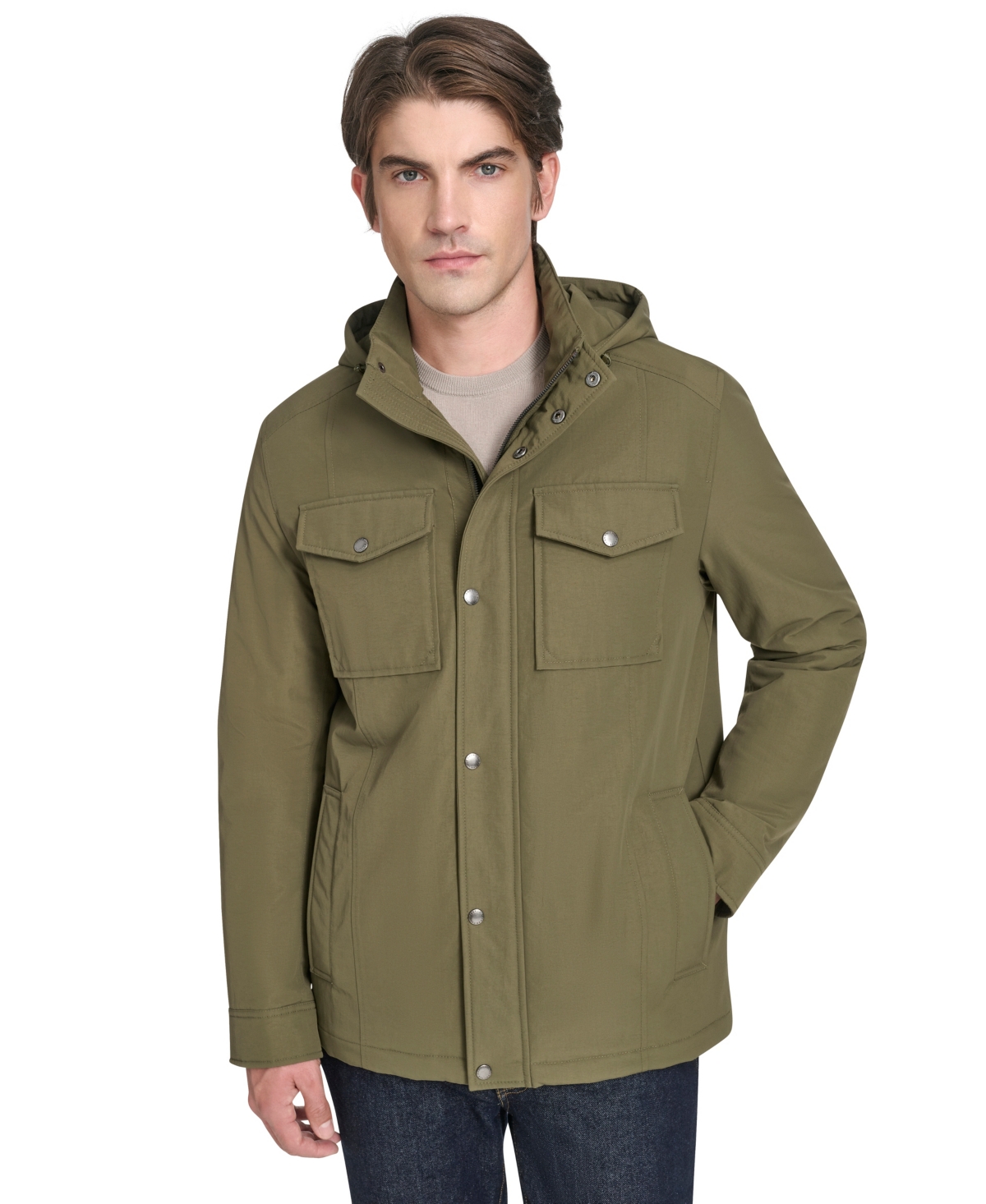 Cole Haan Men's Cotton-touch Nylon Field Jacket In Green