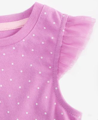 Girls Toddler 2T-4T Short-Sleeve Dot-Print Ruffled Top, Macy's Exclusive  