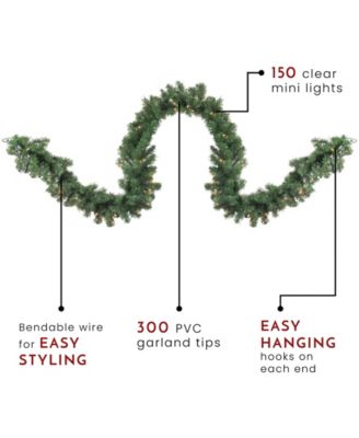 9' Pre-Lit Windsor Pine Artificial Christmas Garland