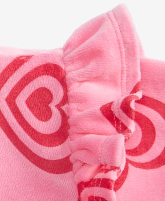 Girls Toddler 2T-4T Hearts Ruffle Velour Top, Macy's Exclusive