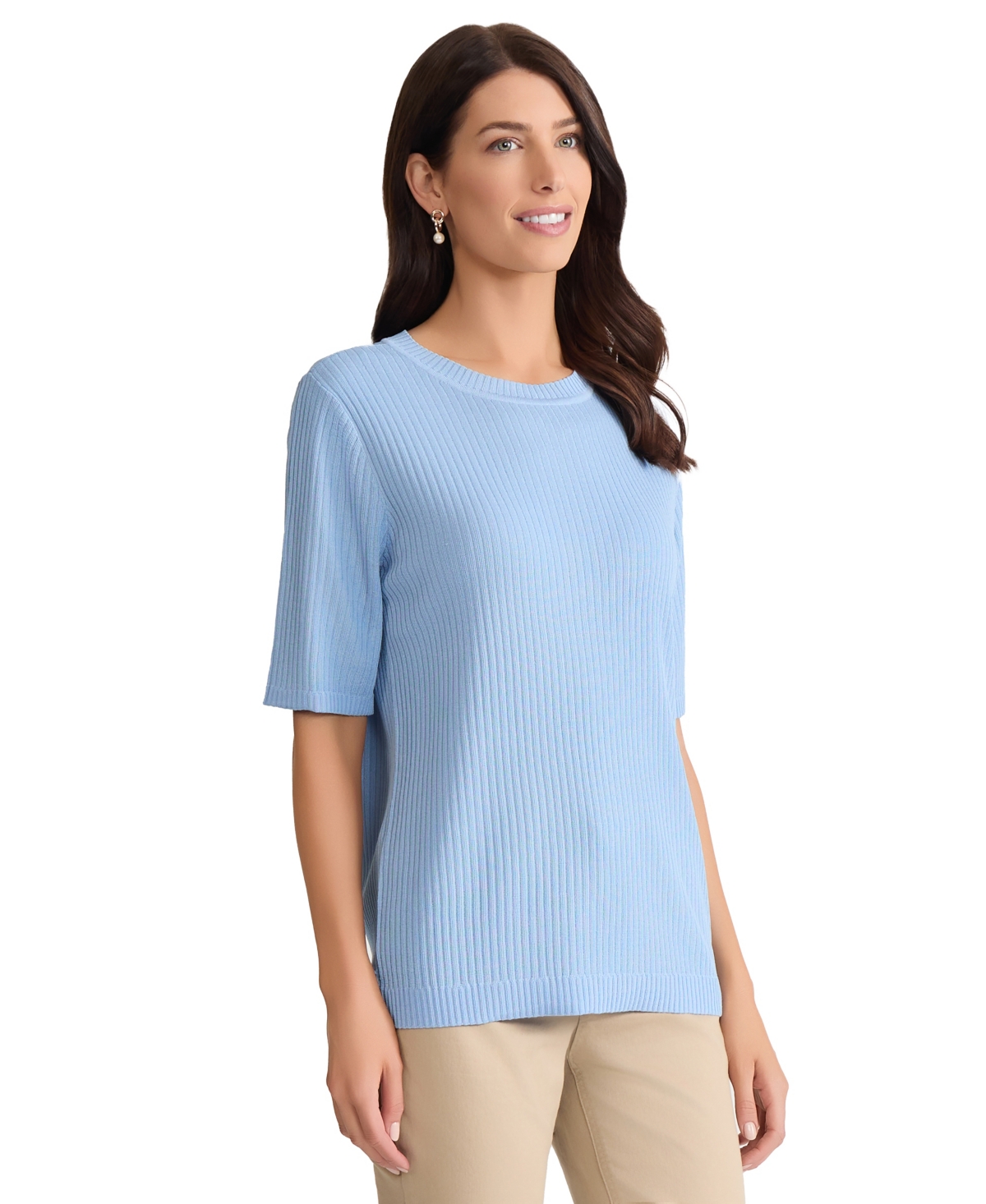 Jones New York Women's Sutton Crew Neck T-Shirt Sweater