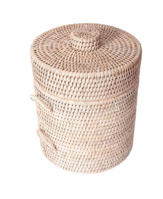 Artifacts Trading Company Rattan Ice Bucket with Tongs
