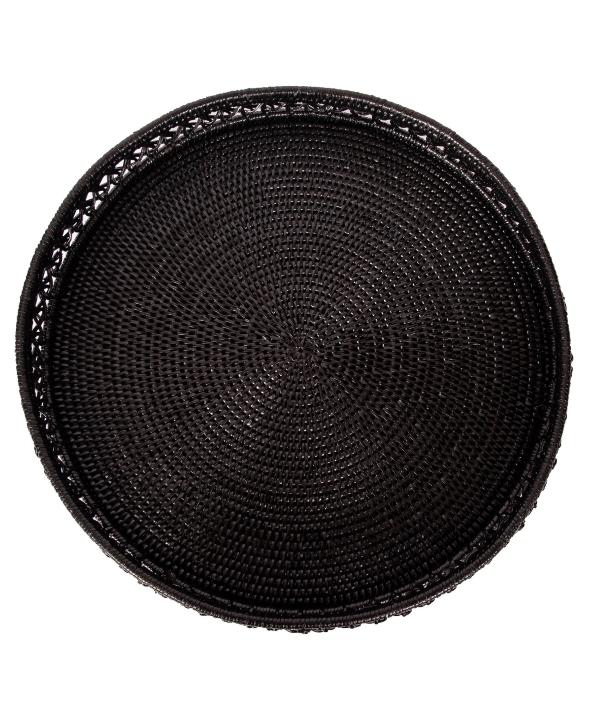 Artifacts Trading Company Rattan Seca Design Round Tray 19"