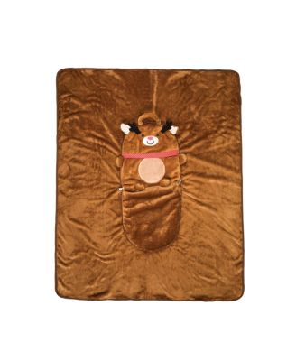 Christmas Rudolph Reindeer Foldable Pillow Blanket 40" x 47"