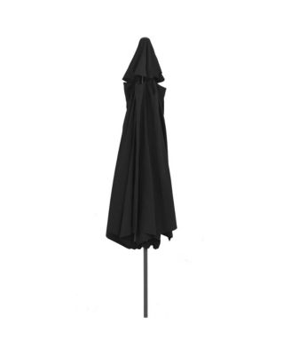 Garden Parasol Black Metal, Polyester Large Tiltable