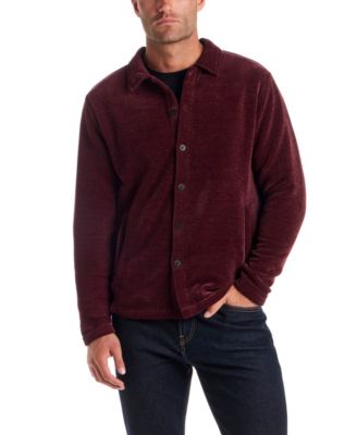 Men's Brushed Corded Button-Front Shirt Jacket