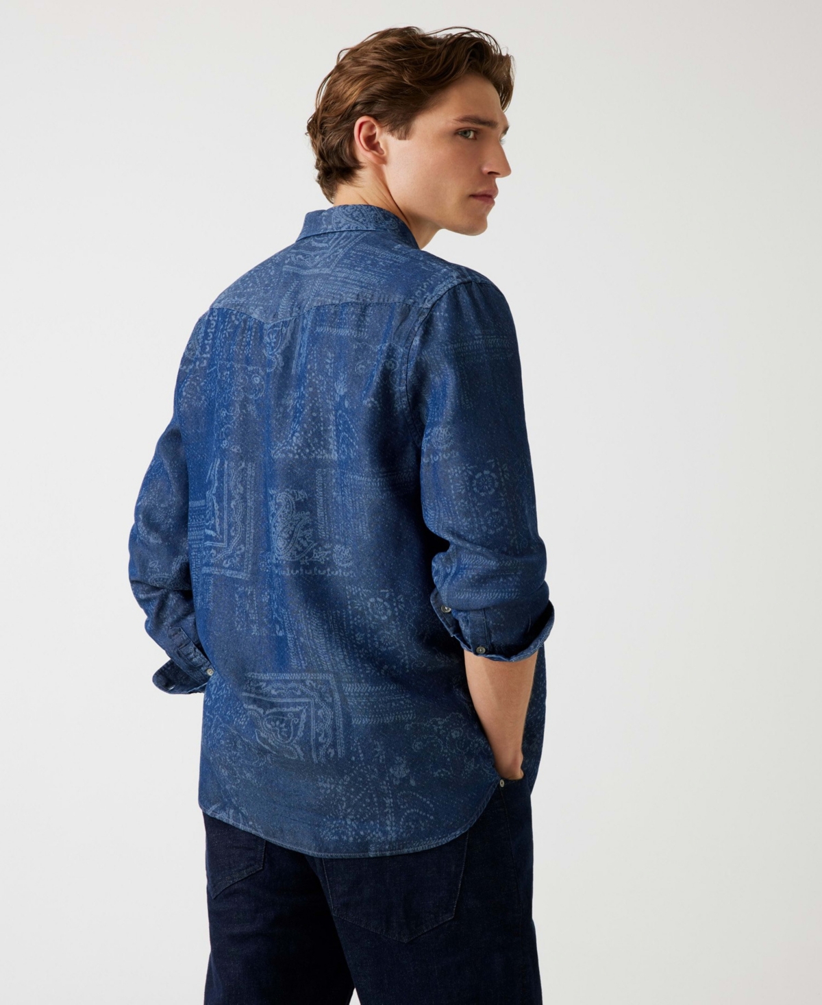 Guess Men's Bandana Long Sleeve Overshirt
