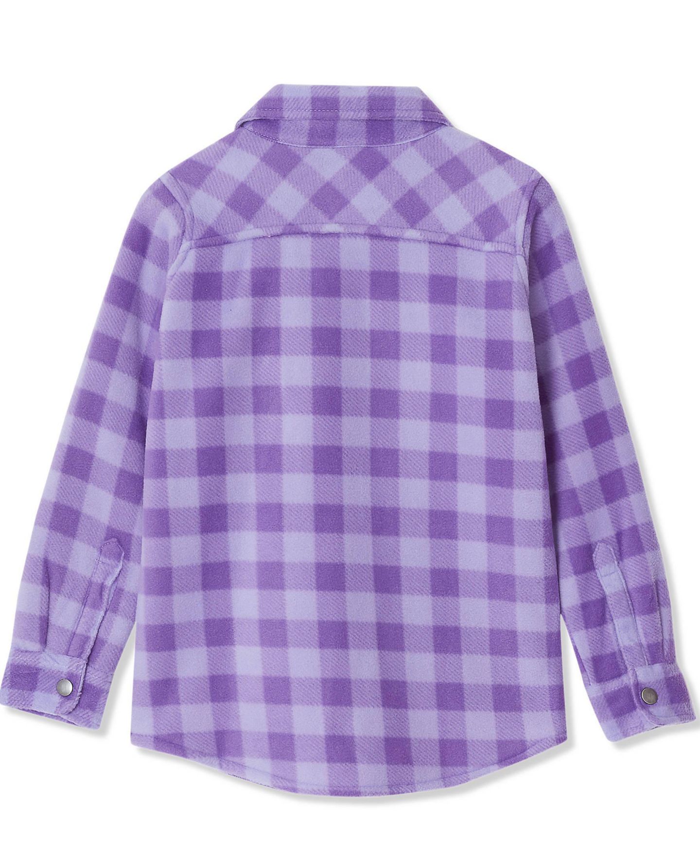 Куртки Lands' End Flannel Shacket для девочек, цвет: Фиолетовый клетчатый — фото 2
