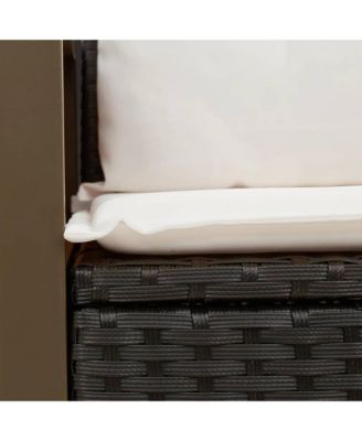 Garden Sofa Black PE rattan 2-seater Modular Garden Sofa