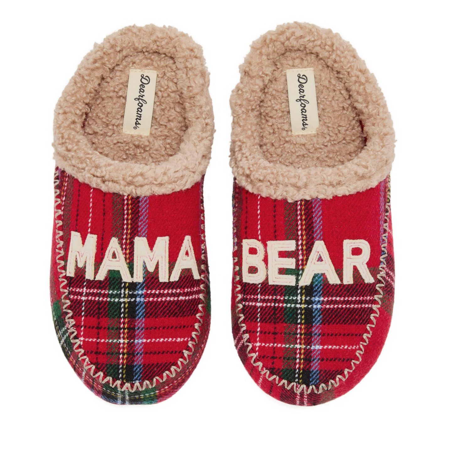 Женские сабо Dearfoams Mama Bear Plaid Clog Slipper, цвет: Клетчатый — фото 5