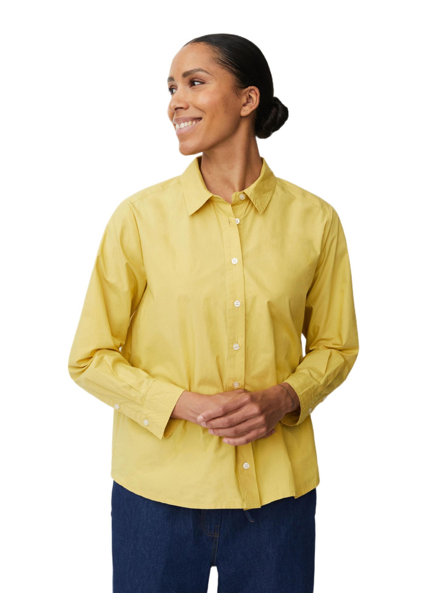 Женская рубашка Masai Copenhagen MaImma Long Sleeve Collared, цвет: Золотой зелёный — фото 1
