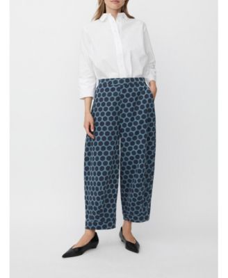 Women's Cropped Velvet Wide Leg Pants