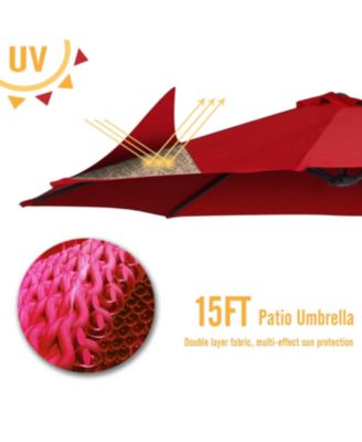 15x9ft Double-Sided Patio Umbrella