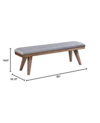 63"" Bench w/Cushion in Weathered Chestnut