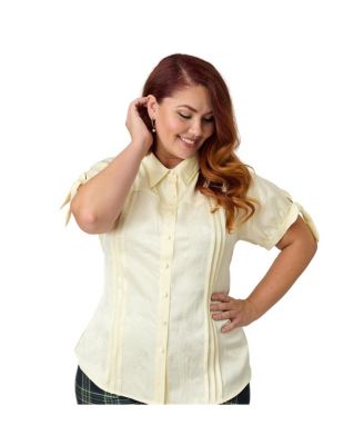 Plus Size 1950s Tie Cuff Blouse