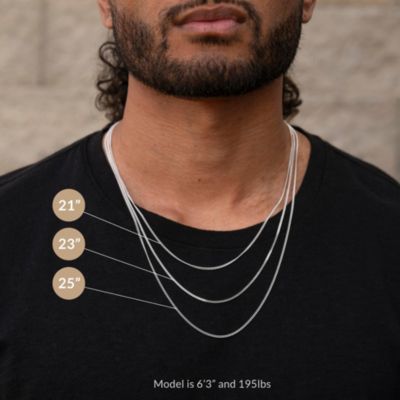 Men's Micro Cuban Chain 1.7mm Sterling Silver 14K Gold 21"