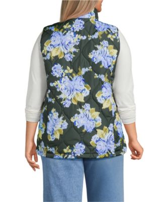Plus Size Print FeatherFree Quilted Insulated Vest