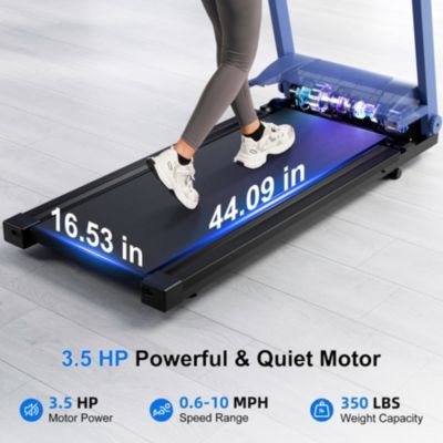 Superun Foldable Treadmill for Home: Features a 3.5 HP motor, 5% incline, and 350 lbs capacity. Compact, app-controlled design ideal for space-saving