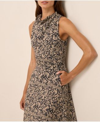 Women's Fit & Flare Cowl Neck Dress