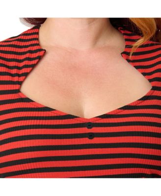 Plus Size Pentagon Collar Knit Top