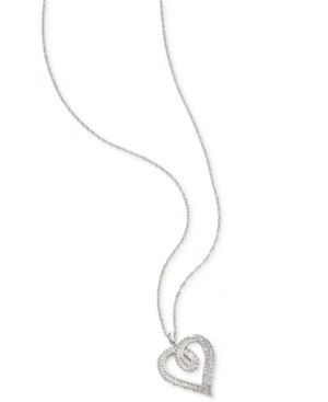 image of Diamond Heart Pendant Necklace (1/2 ct. t.w.) in Sterling Silver