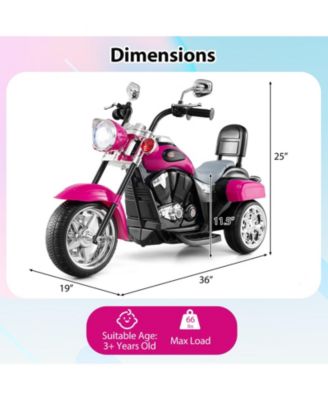 6V Electric Kids Motorcycle 3-Wheel Ride On Toy w/ Adjustable Headlight