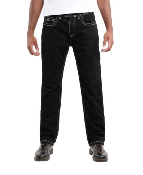 Мужские джинсы CULTURA Saddle Stitch Roman Fit Denim Jeans, цвет: Чёрный
