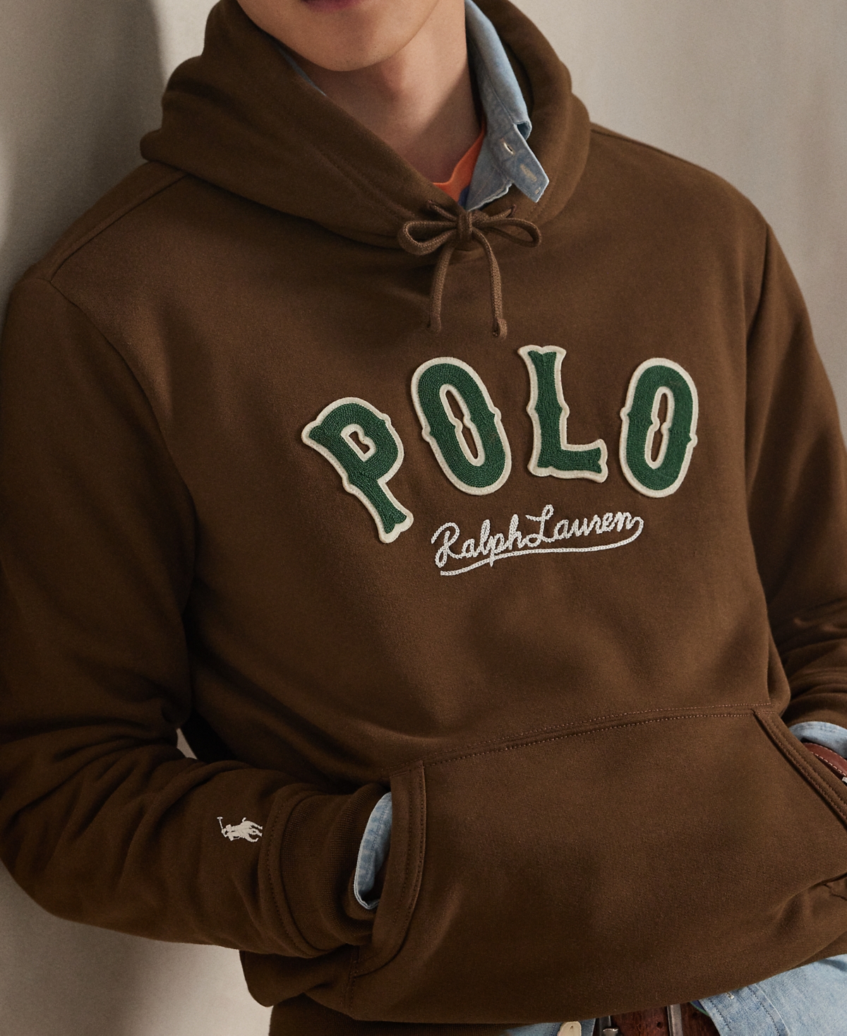 Polo Ralph Lauren Men's Long Sleeves Graphic Print Sweatshirt In Brown