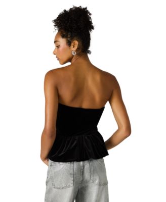 Women's Tessae Velvet Bubble Hem Tube Top