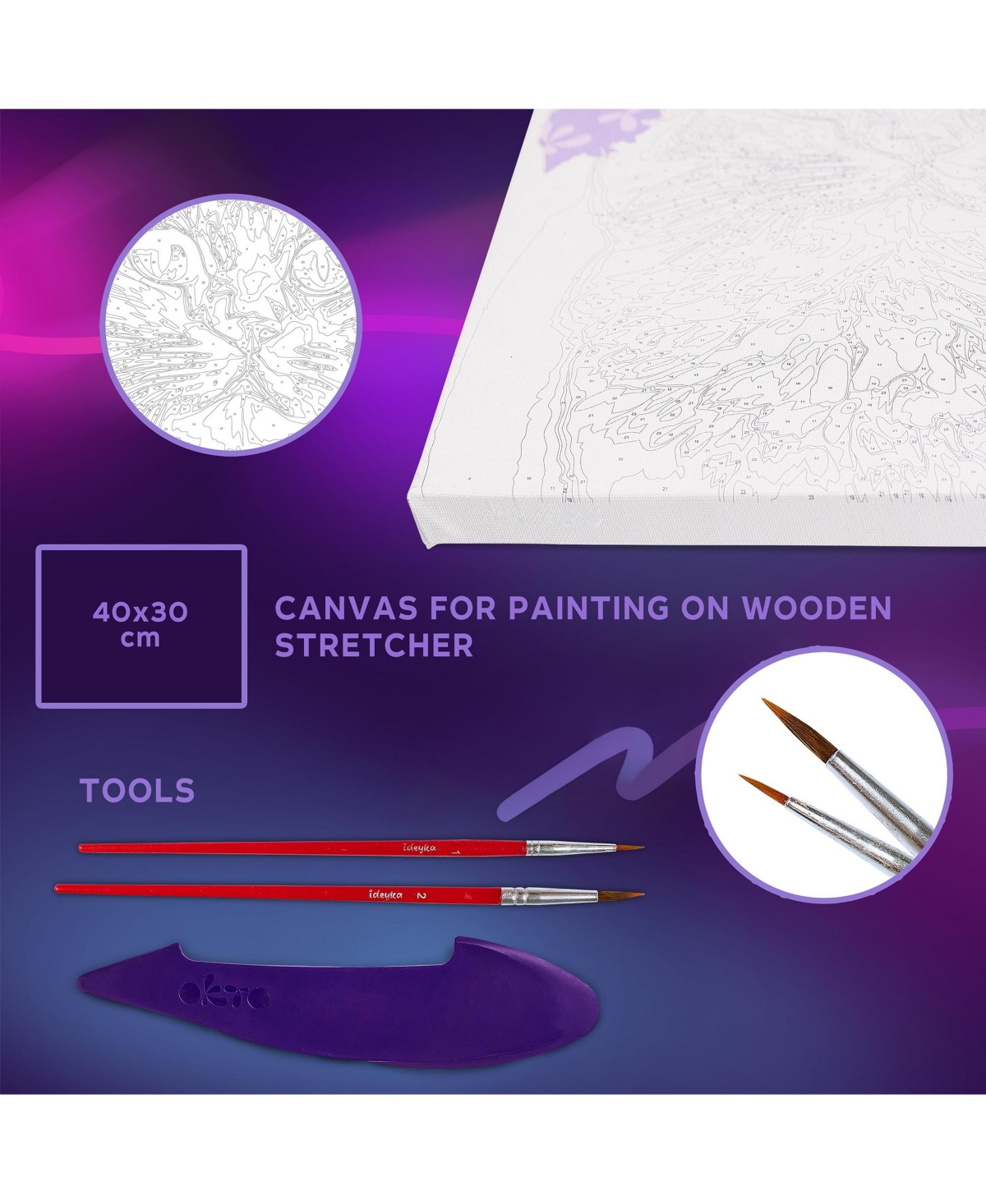 Wise Elk Okto Air-Dry Clay 3D Painting Kit – Kit a Cat in a Flower Crown (11.8 x 15.7 in)