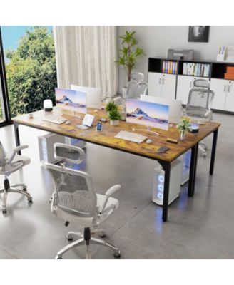 8.8'' W Rectangle Computer Desk, Wood Top Study Workstation