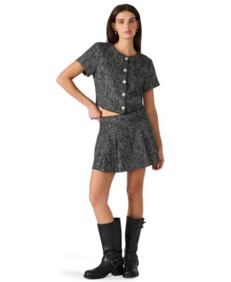 Women's Aralynn Sequin Tweed Short Sleeve Top