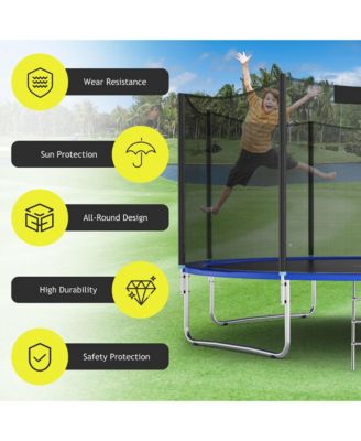 16FT Trampoline Safety Net Replacement Protection Enclosure Net for 12 Poles