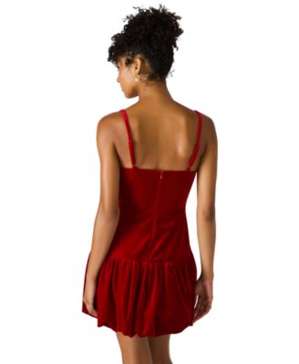 Women's Giovanna Velvet Bubble-Hem Mini Dress