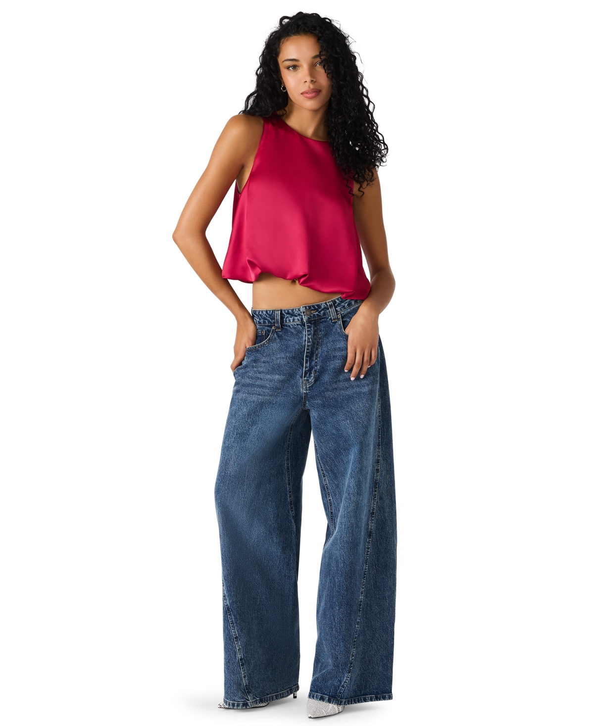 Steve Madden Yazmin Sleeveless Crop Top In Red