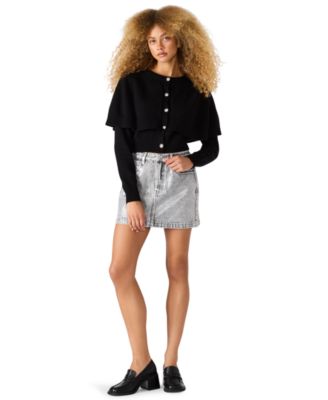 Women's Beck Metallic Coated Denim Mini Skirt