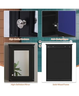 20'' Wall Mounted Bathroom Storage Cabinet with Mirror & Adjustable Shelf