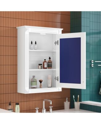 20'' Wall Mounted Bathroom Storage Cabinet with Mirror & Adjustable Shelf