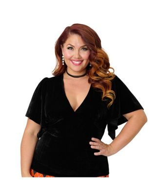 Plus Size Flutter Sleeve Top