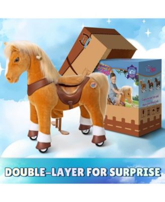 Model Y Light Brown Horse Rideable Toy for Age 4-7