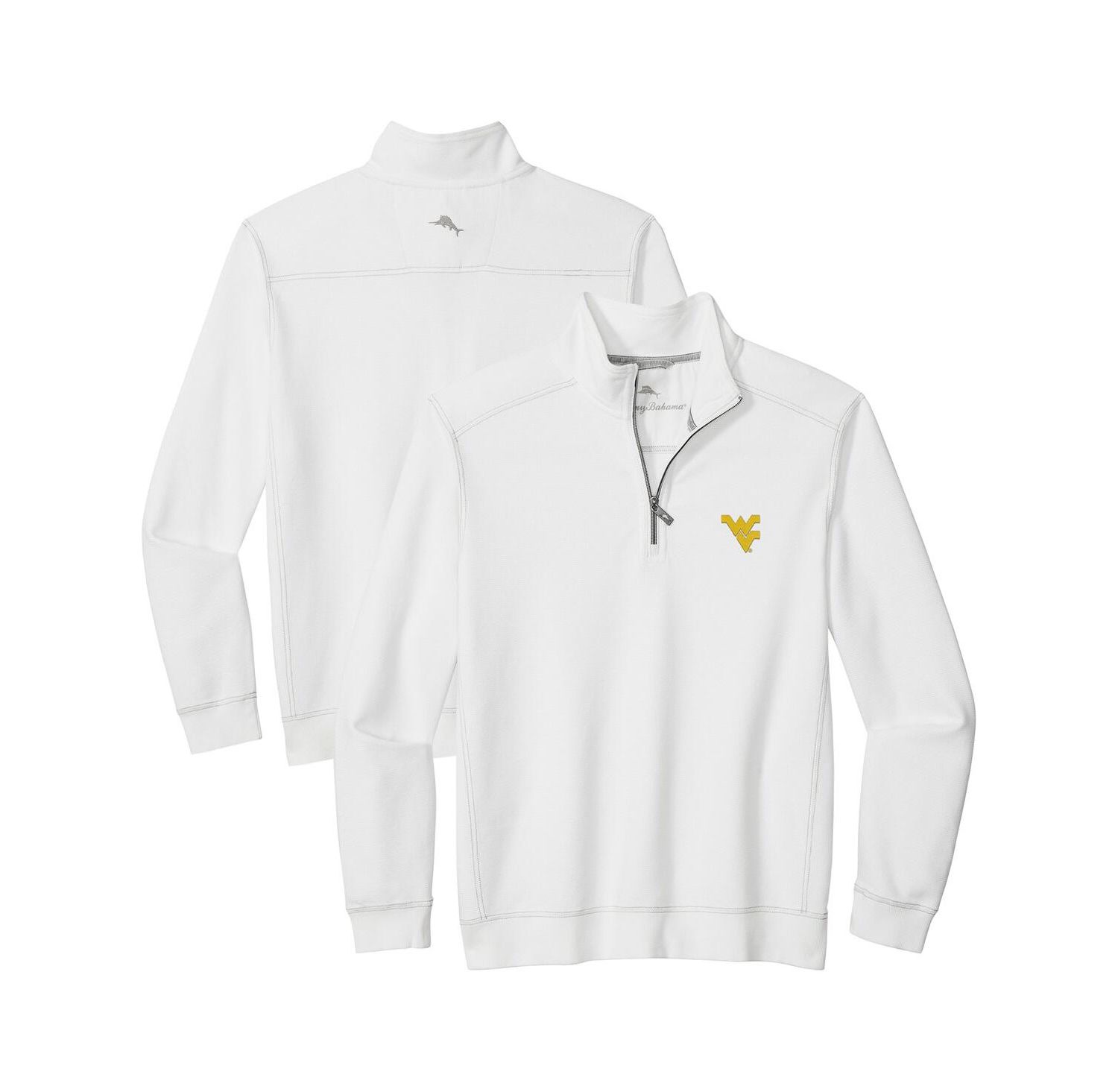 Men's White West Virginia Mountaineers Montego Bay Half-Zip Jacket