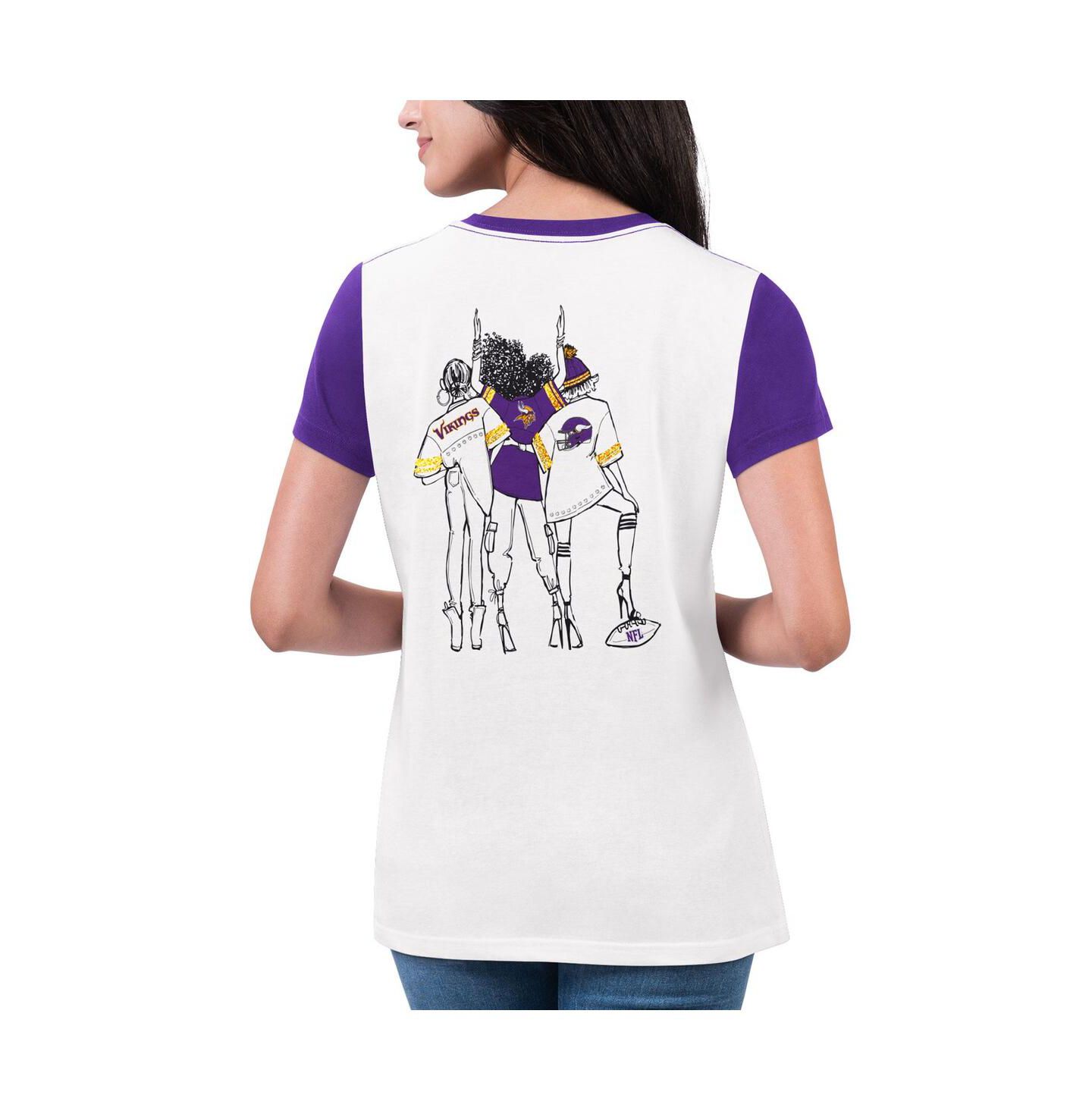 Женская футболка G-III 4Her by Carl Banks White/Purple Minnesota Vikings Fashion Illustration — фото 2