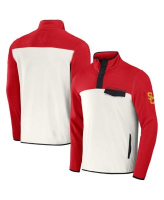 Fanatics - Men's Darius Rucker Collection by Crimson/White USC Trojans Micro Fleece Half-Snap Jacket