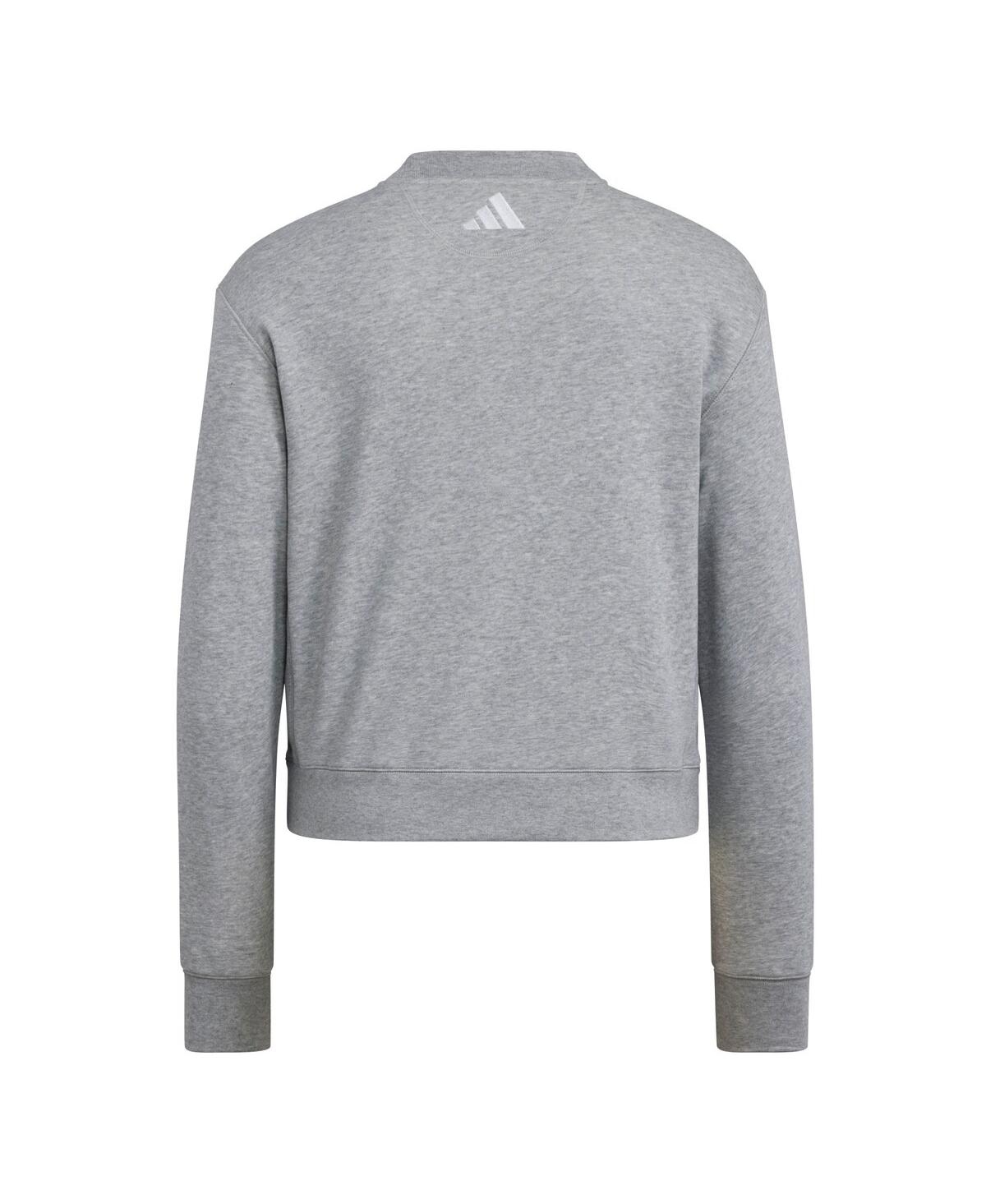 Adidas Originals Women's Gray Indiana Hoosiers Pullover Crewneck Sweatshirt In Gray