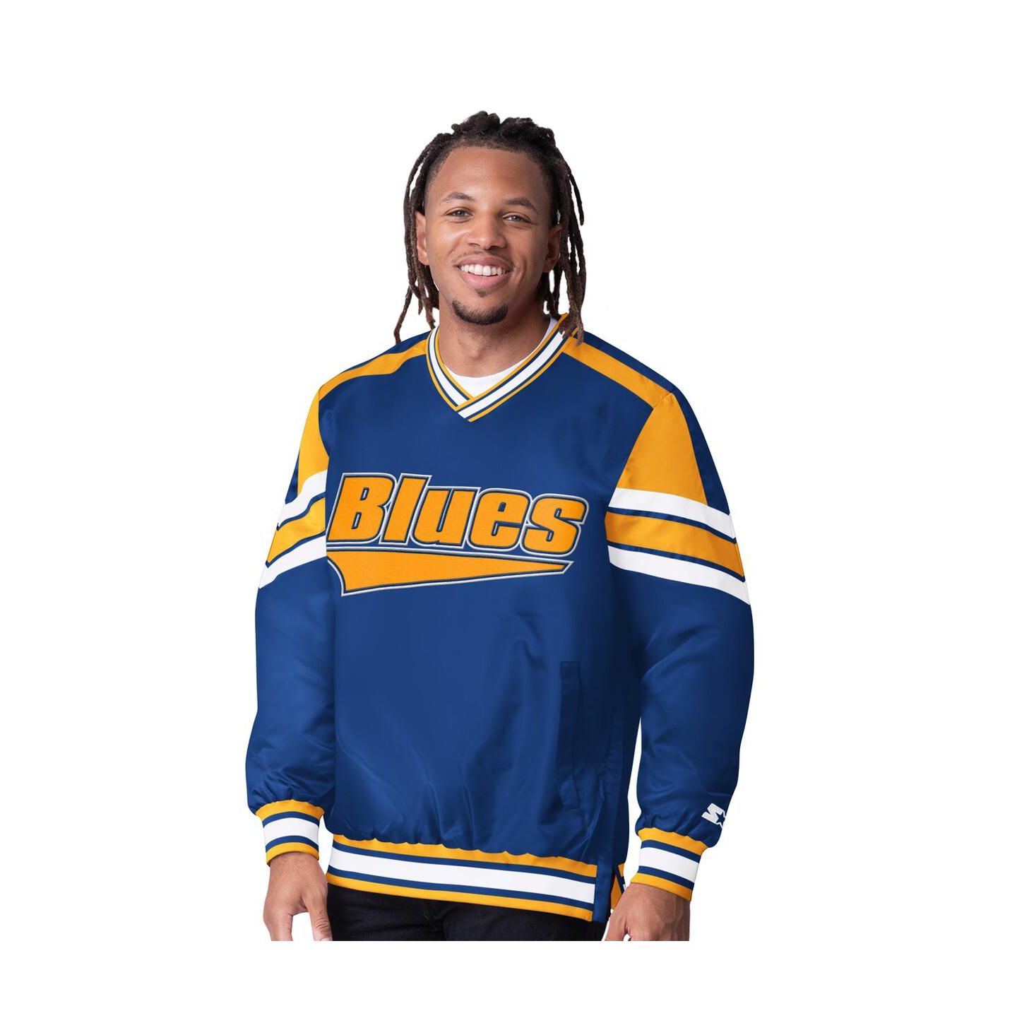 Мужская куртка Starter Blue St. Louis Blues Reliever V-Neck Pullover — фото 1